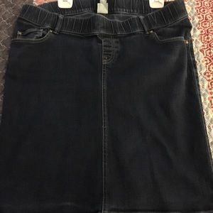 Old Navy Stretch Denim Blue MATERNITY Skirt Sz L